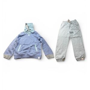 Burt’s Bees Color Block Hoodie & Jogger Set Size 3T Blue Gray Comfy